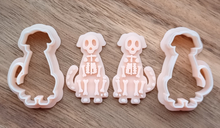 Skeleton Dog | Dog Clay Cutter | Dog Skeleton Stamp | Polymer Clay Cutter