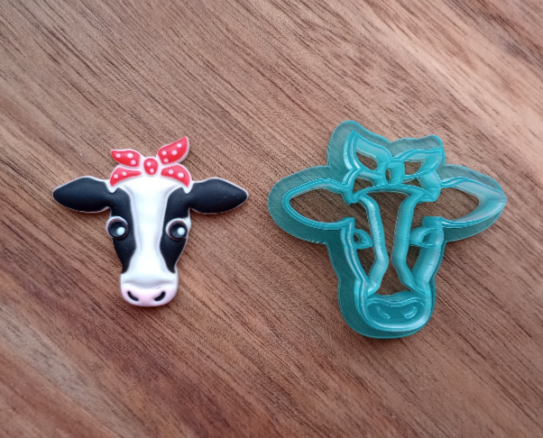 Cow | Goat | Pig | Trio With Headband | Farm Animals | Polymer Clay Cutter