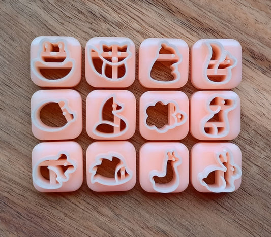 Tiny Animals | 12 Pieces | Micro Animals | Stud Clay Cutter Set | Polymer Clay Cutters