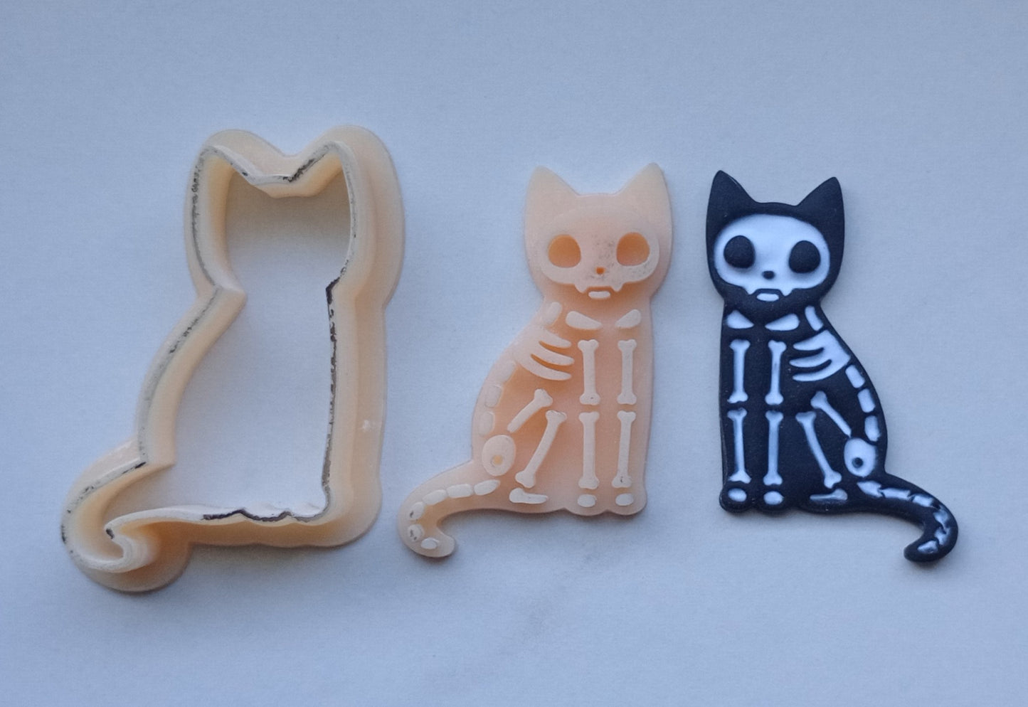 Skeleton Cat | Cat Clay Cutter | Cat Skeleton Stamp | Polymer Clay Cutter