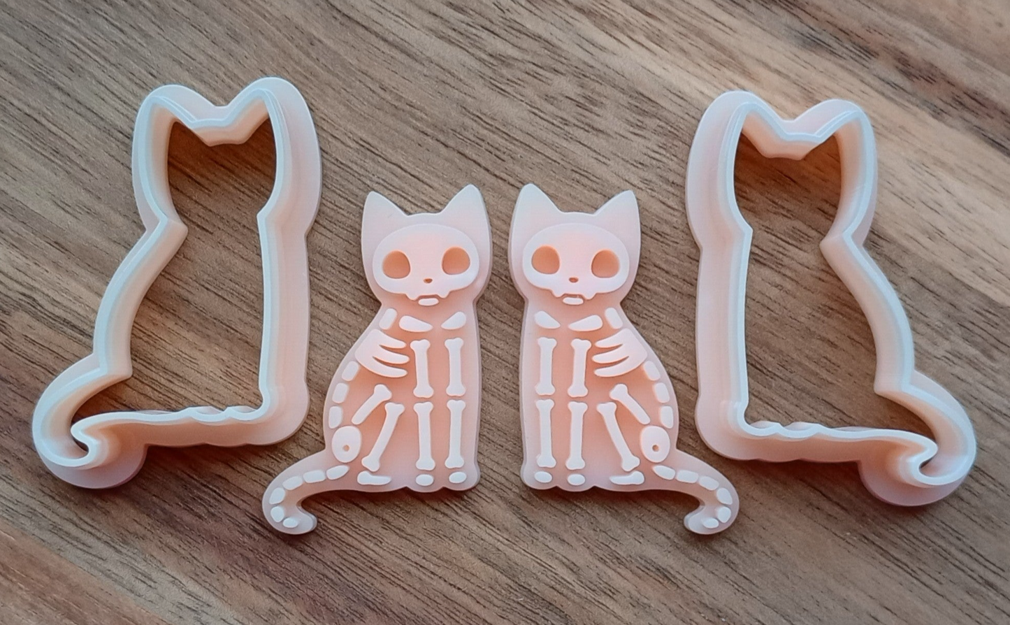 Skeleton Cat | Cat Clay Cutter | Cat Skeleton Stamp | Polymer Clay Cutter