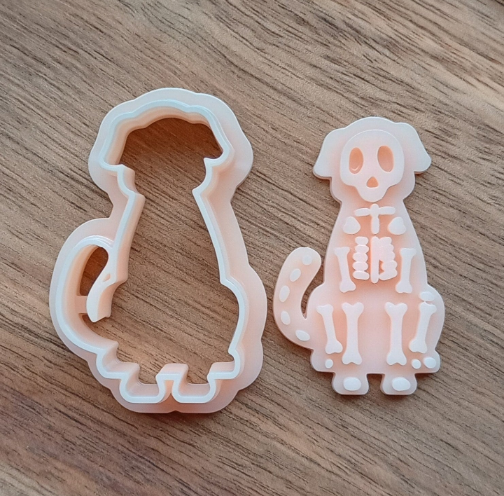 Skeleton Dog | Dog Clay Cutter | Dog Skeleton Stamp | Polymer Clay Cutter