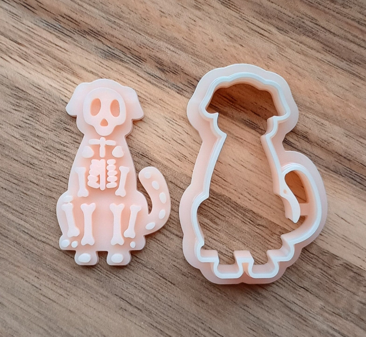 Skeleton Dog | Dog Clay Cutter | Dog Skeleton Stamp | Polymer Clay Cutter